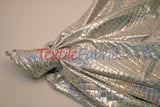 Anaconda Hologram Spandex Nylon Fabric - White Silver, White Charcoal, Holographic Foil Finish, 58/60" Width (1 Yard)