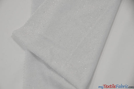 Glitter Stretch Velvet Polyester Spandex Fabric - Sparkling Glitter, 58/60" Width, Multiple Colors (1 Yard)