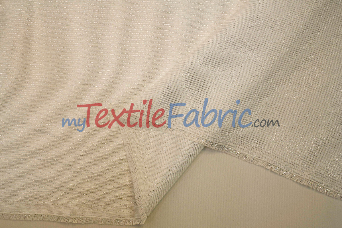 Metallic Vintage Linen Polyester Fabric - Imitation Burlap, Metallic Foil Vein, 58/60" Width (1 Yard)