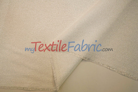Metallic Vintage Linen Polyester Fabric - Imitation Burlap, Metallic Foil Vein, 58/60" Width (1 Yard)