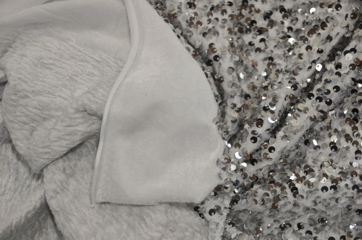Sequins Stretch Velvet Polyester Spandex Fabric - Sequins On Plush Velvet, Multiple Colors, 60" Width (By The Yard)