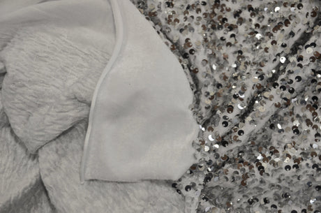Sequins Stretch Velvet Polyester Spandex Fabric - Sequins On Plush Velvet, Multiple Colors, 60" Width (By The Yard)