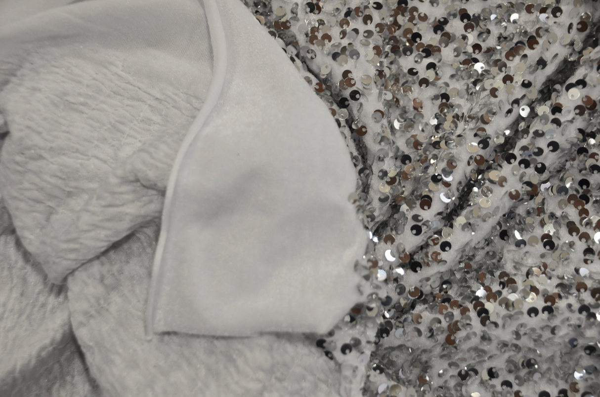 Sequins Stretch Velvet Polyester Spandex Fabric - Sequins On Plush Velvet, Multiple Colors, 60" Width (By The Yard)