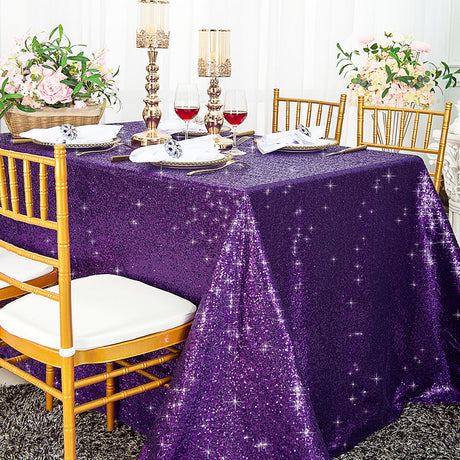 Shimmering Sequin Taffeta Tablecloth for Weddings