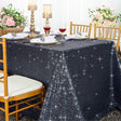Sequin Taffeta Rectangular Tablecloth 90x156 Pewter/Charcoal