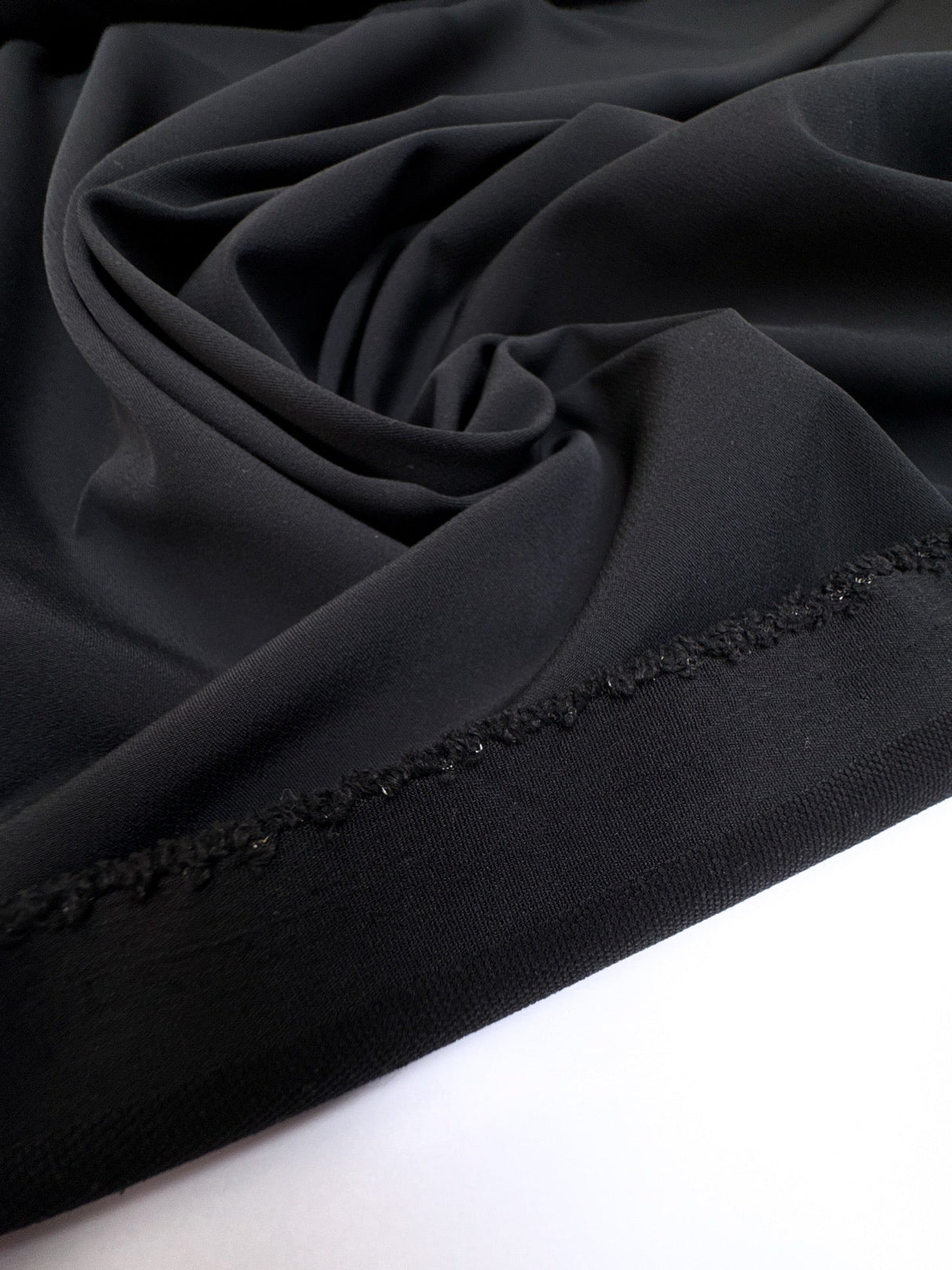 Black Polyamide Sateen Dress Fabric