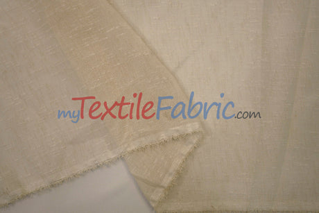Swiss Sheer Sheer Polyester Fabric - Linen-Look Sheer Drapery, 130" Wide, White (1 Yard)