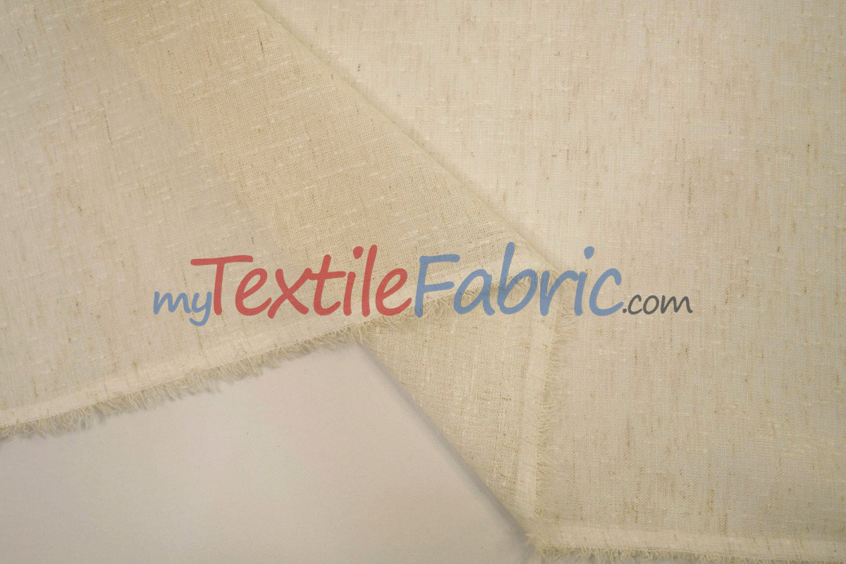 Swiss Sheer Sheer Polyester Fabric - Linen-Look Sheer Drapery, 130" Wide, White (1 Yard)