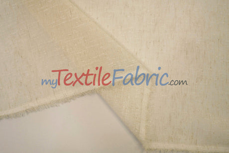 Swiss Sheer Sheer Polyester Fabric - Linen-Look Sheer Drapery, 130" Wide, White (1 Yard)