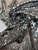 Polyamide Crepe with Sequins Silver Black