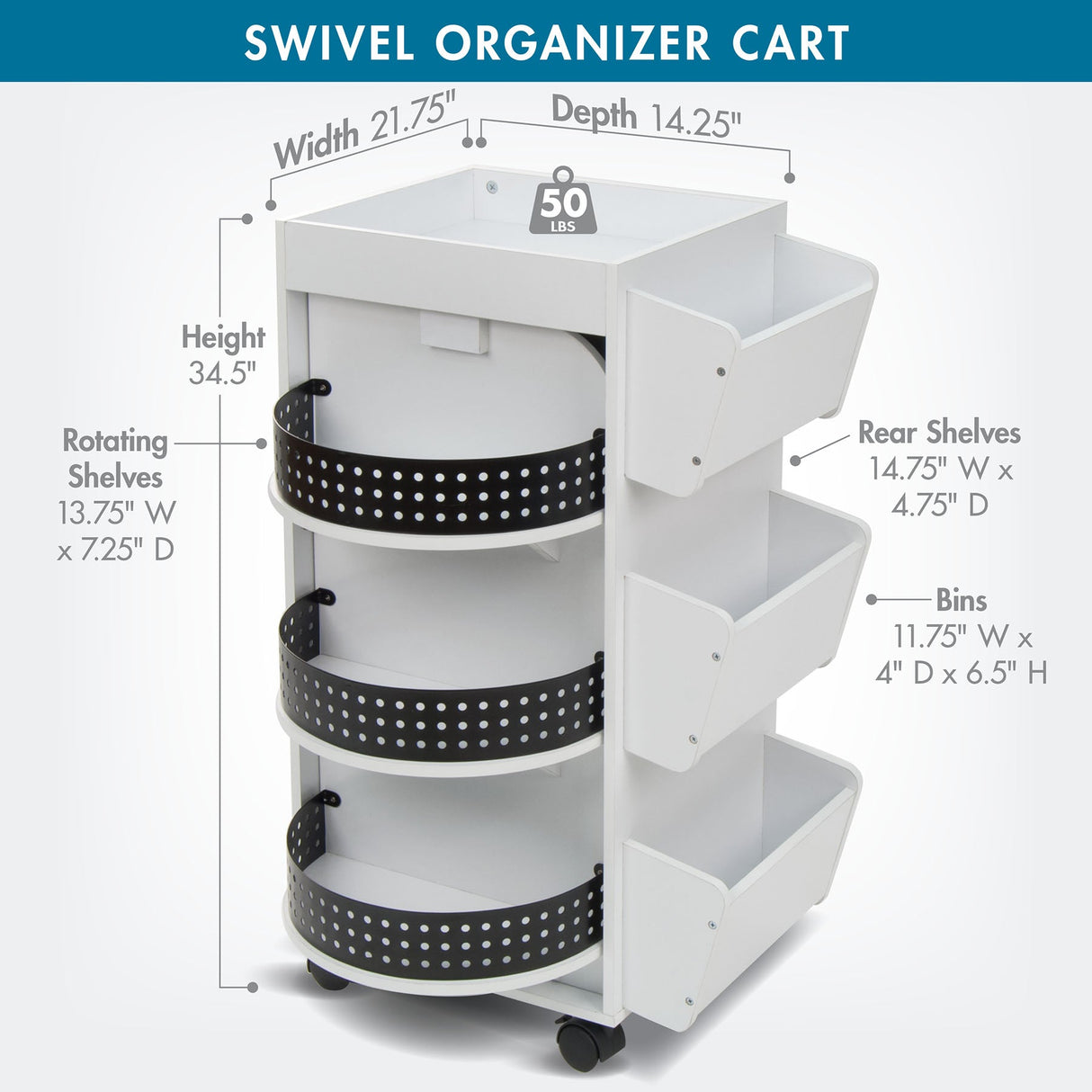 Studio Design Swivel Organizer White / Black