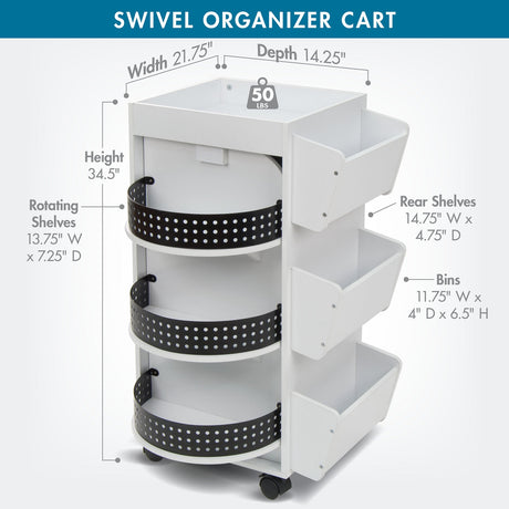 Studio Design Swivel Organizer White / Black