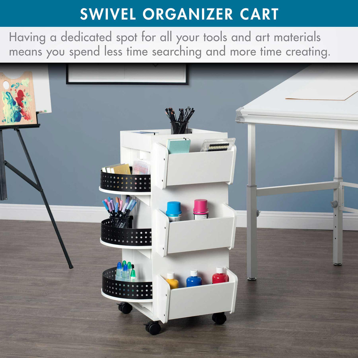 Studio Design Swivel Organizer White / Black