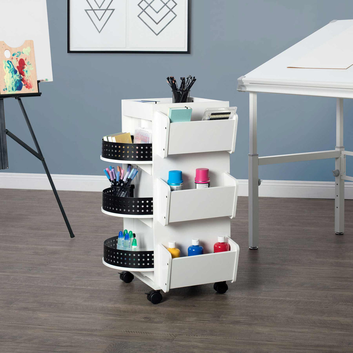 Studio Design Swivel Organizer White / Black