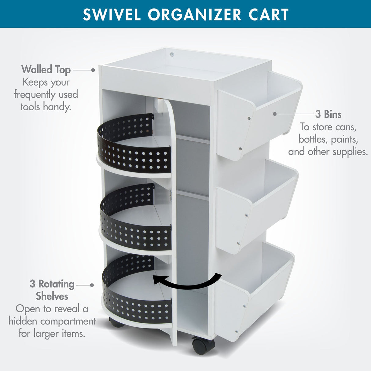 Studio Design Swivel Organizer White / Black