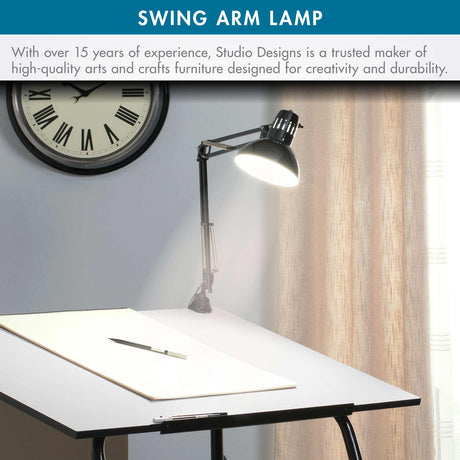 Studio Design Swing Arm Lamp with LED Bulb Black