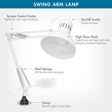 Studio Design Swing Arm Lamp with LED Bulb White
