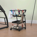 Studio Design Triflex Taboret Charcoal Clear Glass Storage Cart
