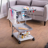 Studio Design Triflex Taboret Storage Cart Silver Blue