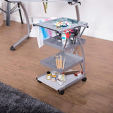 Studio Design Triflex Taboret Storage Cart Silver Blue