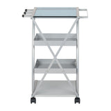 Studio Design Triflex Taboret Storage Cart Silver Blue
