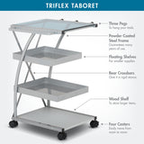 Studio Design Triflex Taboret Storage Cart Silver Blue