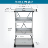 Studio Design Triflex Taboret Storage Cart Silver Blue
