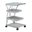 Studio Design Triflex Taboret Storage Cart Silver Blue