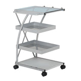 Studio Design Triflex Taboret Storage Cart Silver Blue