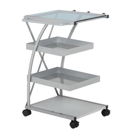 Studio Design Triflex Taboret Storage Cart Silver Blue