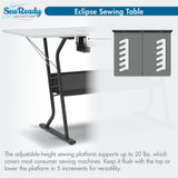 Studio Design Eclipse Hobby Sewing Table Black White