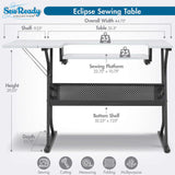 Studio Design Eclipse Hobby Sewing Table Black White