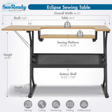 Studio Design Eclipse Sewing Table Black / Maple