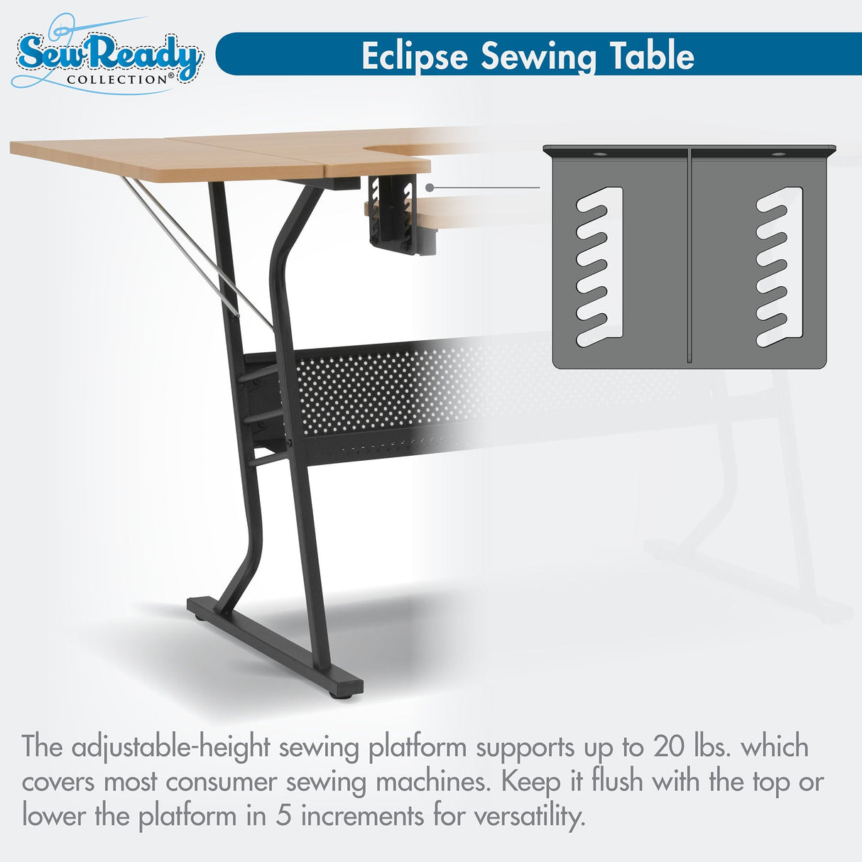 Studio Design Eclipse Sewing Table Black / Maple