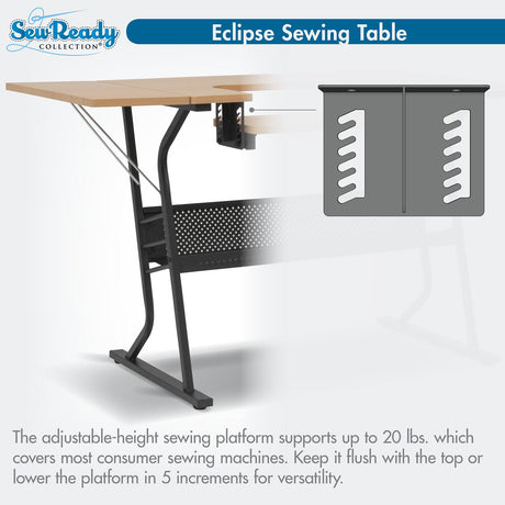 Studio Design Eclipse Sewing Table Black / Maple