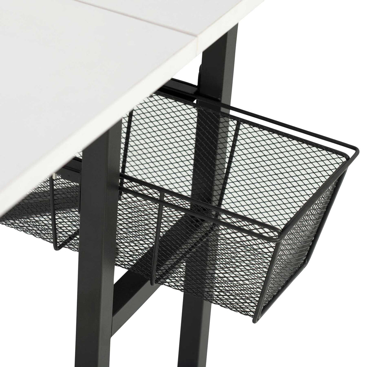 Studio Design Mobile Fabric Cutting Table with Storage 30 Charcoal White