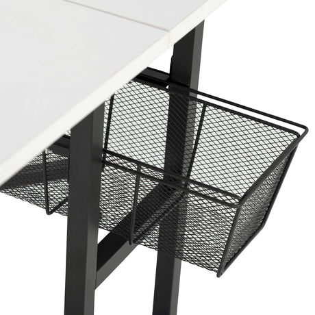 Studio Design Mobile Fabric Cutting Table with Storage 30 Charcoal White