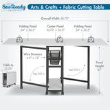Studio Design Mobile Fabric Cutting Table with Storage 30 Charcoal White