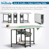 Studio Design Mobile Fabric Cutting Table with Storage 30 Charcoal White