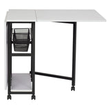 Studio Design Mobile Fabric Cutting Table with Storage 30 Charcoal White