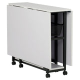 Studio Design Mobile Fabric Cutting Table with Storage 30 Charcoal White