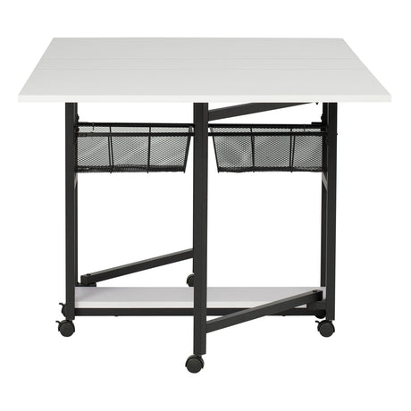 Studio Design Mobile Fabric Cutting Table with Storage 30 Charcoal White