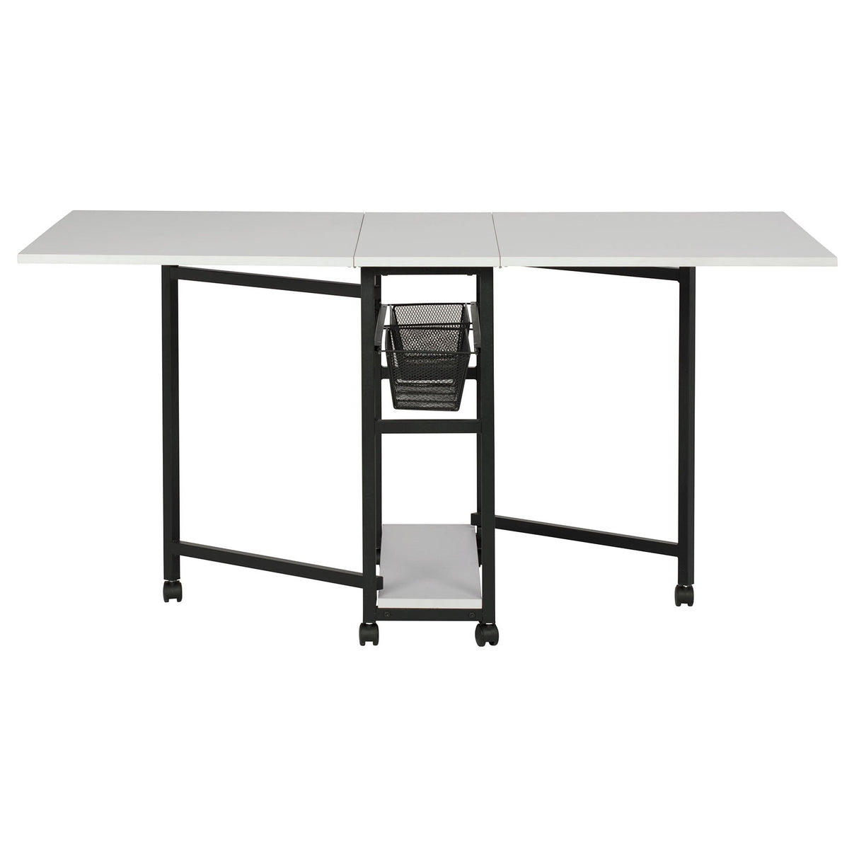 Studio Design Mobile Fabric Cutting Table with Storage 30 Charcoal White