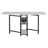 Studio Design Mobile Fabric Cutting Table with Storage 30 Charcoal White