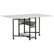 Studio Design Mobile Fabric Cutting Table with Storage 30 Charcoal White