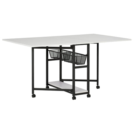 Studio Design Mobile Fabric Cutting Table with Storage 30 Charcoal White