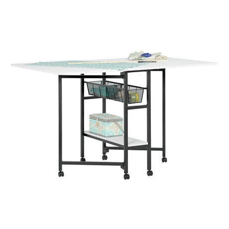 Sew Ready 36" Cutting Table with Basket Charcoal / White