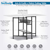 Sew Ready 36" Cutting Table with Basket Charcoal / White
