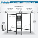 Sew Ready 36" Cutting Table with Basket Charcoal / White