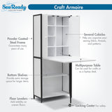 Studio Design Multi-Use Craft Armoire Elite Charcoal / White